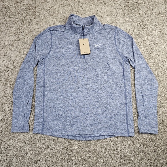 Nike Tops - Nike Women's Sz Large Dri-Fit Element Half-Zip Running Top Blue/Gray CU3220-491